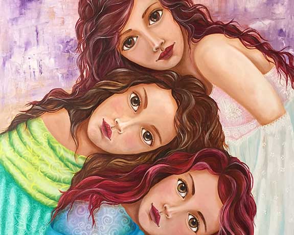 Hermanas...Tan Iguales...Tan Diferentes. 81 x 100 cm, óleo en lienzo. 2018